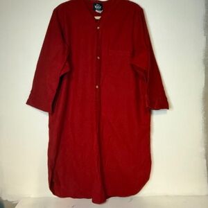 Vintage Woolrich 100% Cotton Red Flannel Men’s Nightshirt Made In USA Adult L